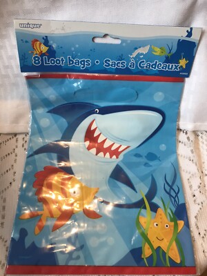 Fin and Friends Shark Party Supplies Loot Bags 8ct.