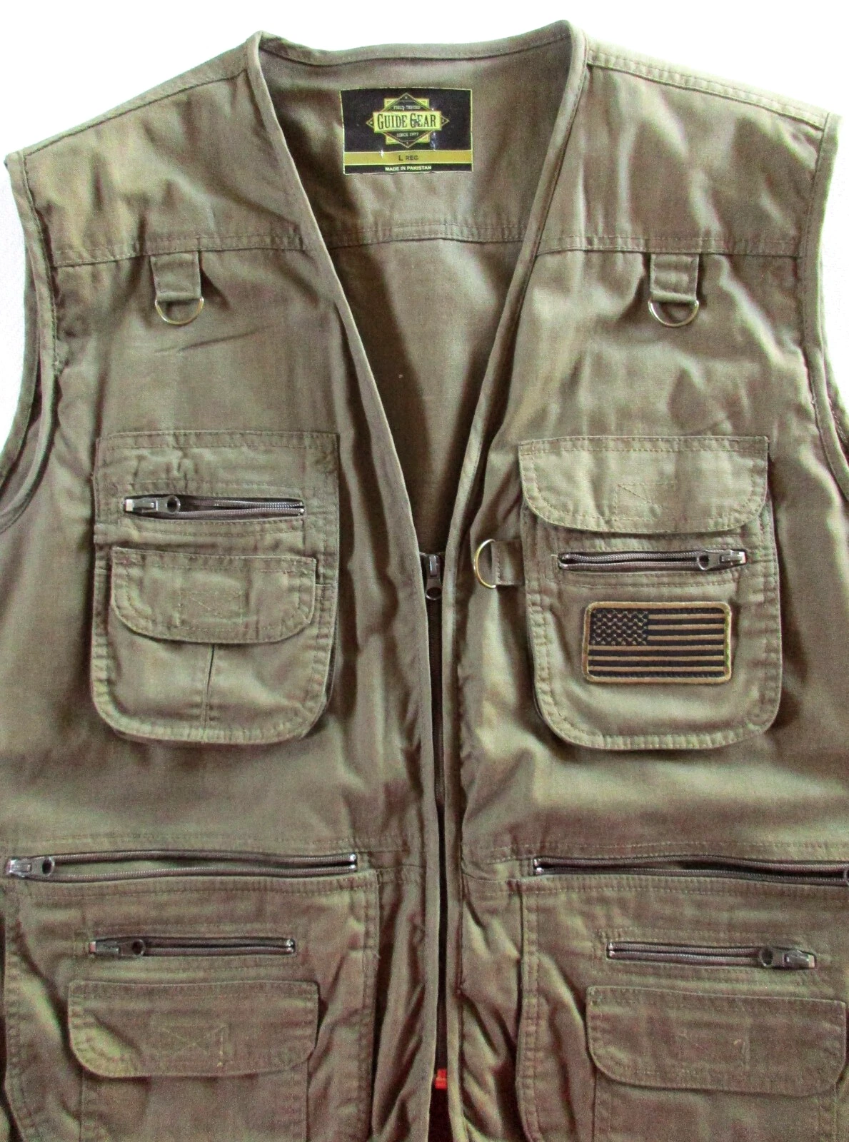 Tactical Vest Men's L Regular Guide Gear Concealment Hunting Camping Travel OD