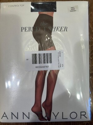 Ann Taylor Control Top The Perfect Sheer True Navy Size Small Stockings