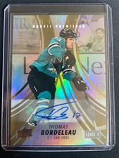 Thomas Bordeleau 2022-23 UD Trilogy Rookie Premieres Gold Auto RC #205/449