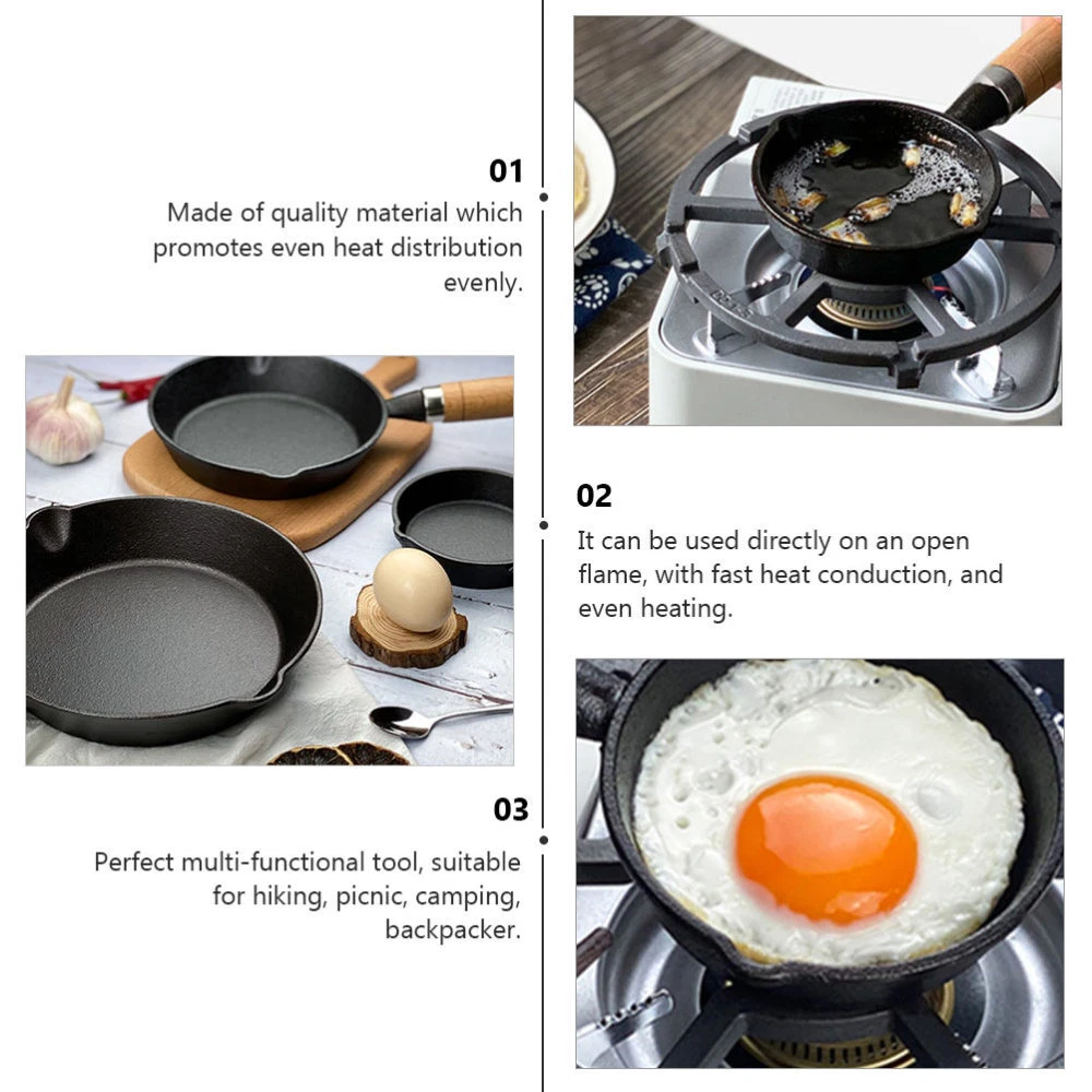 Non Stick Egg Cooker Pan Cast Iron Sinle Fry Small Frying Oil
