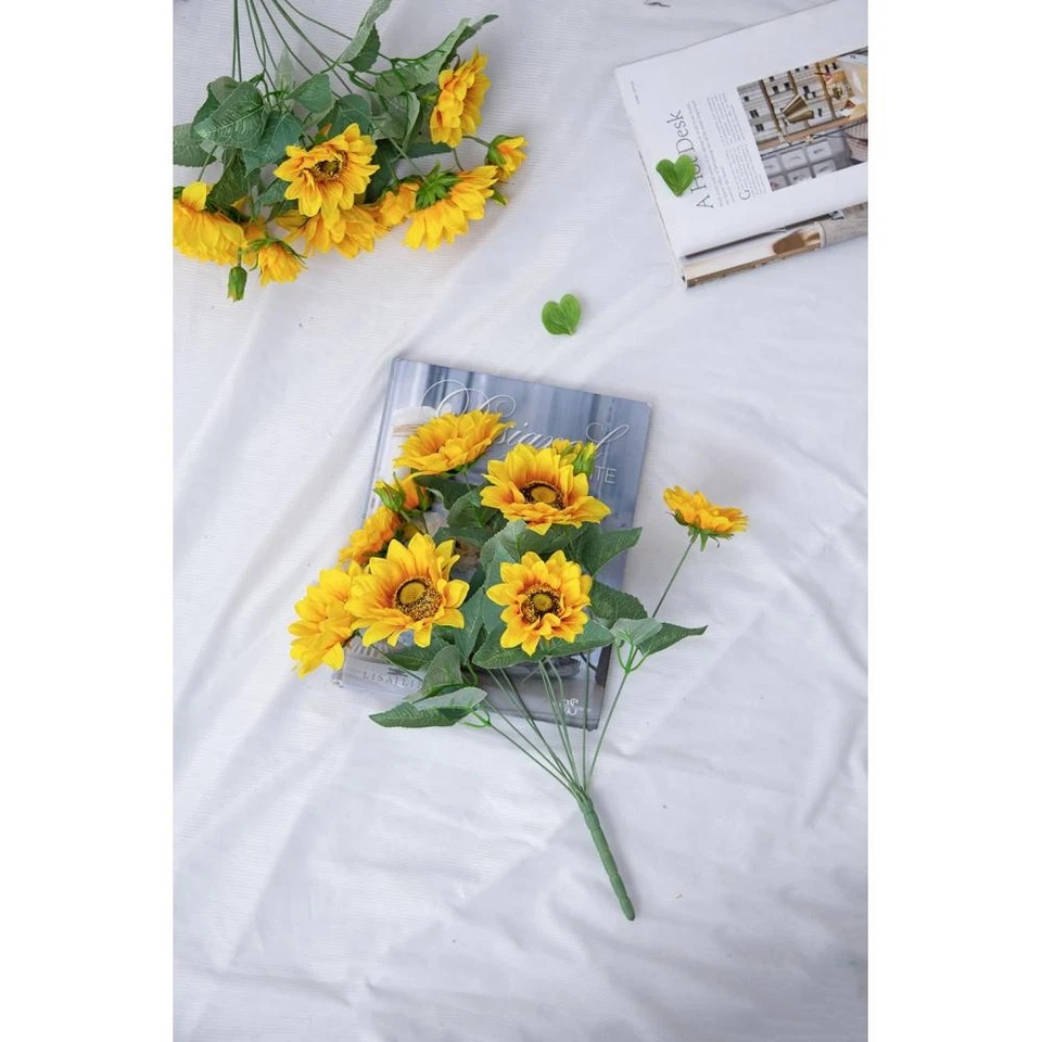 Artificial sunflower & peony flowers for balcony & living room decor - Image 2 of 4