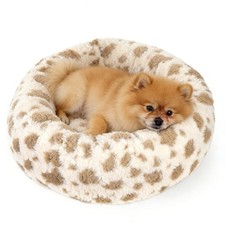 Donut Dog Bed, Decorative Round Calming Pet Bed for Small and Medium Puppy Ca...