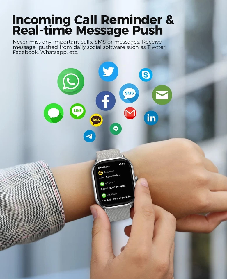 Reloj Inteligente para Hombre, Reloj Inteligente AMOLED de 1.96" con 100+ Modos Deportivos Presión de Sangre... Foto 2 de 4