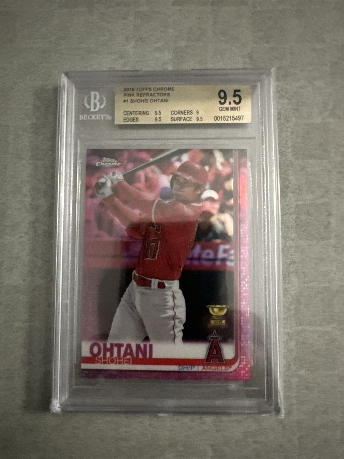 2019 Topps Chrome - Shohei Ohtani #1 Pink Refractor ROOKIE CUP BGS 9.5