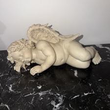 Sleepy Angel/Fairy Cherub  17” Length, Plaster