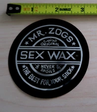 MR. ZOGS SEX WAX VINTAGE STICKER BLACK MYLAR MIRROR FINISH ORIGINAL EARLY 1980's