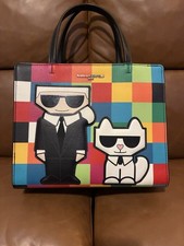 Karl Lagerfeld Multicolor Checkered Satchel B...