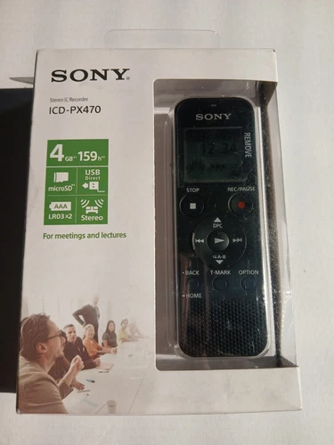 Sony Stereo IC Digital Voice Recorder ICD-PX470 4GB USB S-Mic System 