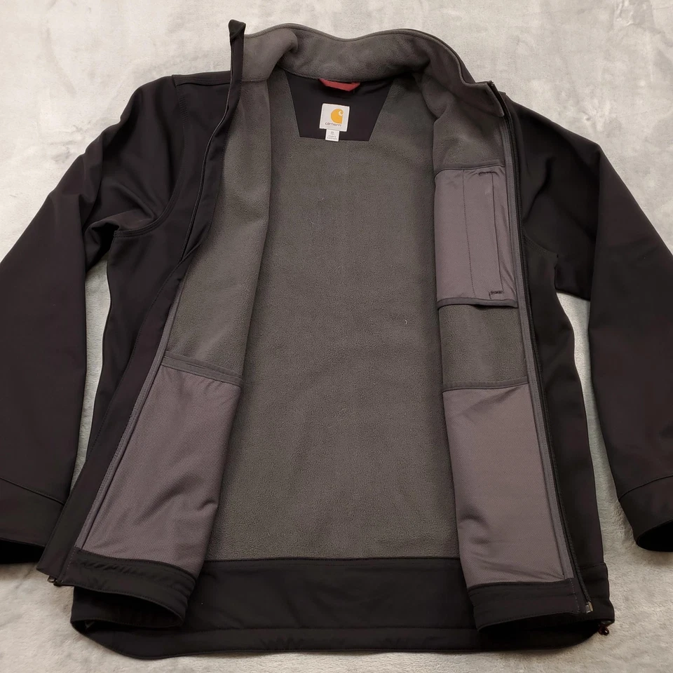Carhartt Jacket Mens XL Tall Black Crowley Soft Shell Fleece Lined Work 102199 - Image 2 of 4