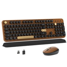 MPTOG Black-Brown Retro Typewriter Wireless Keyboard and Mouse Combo