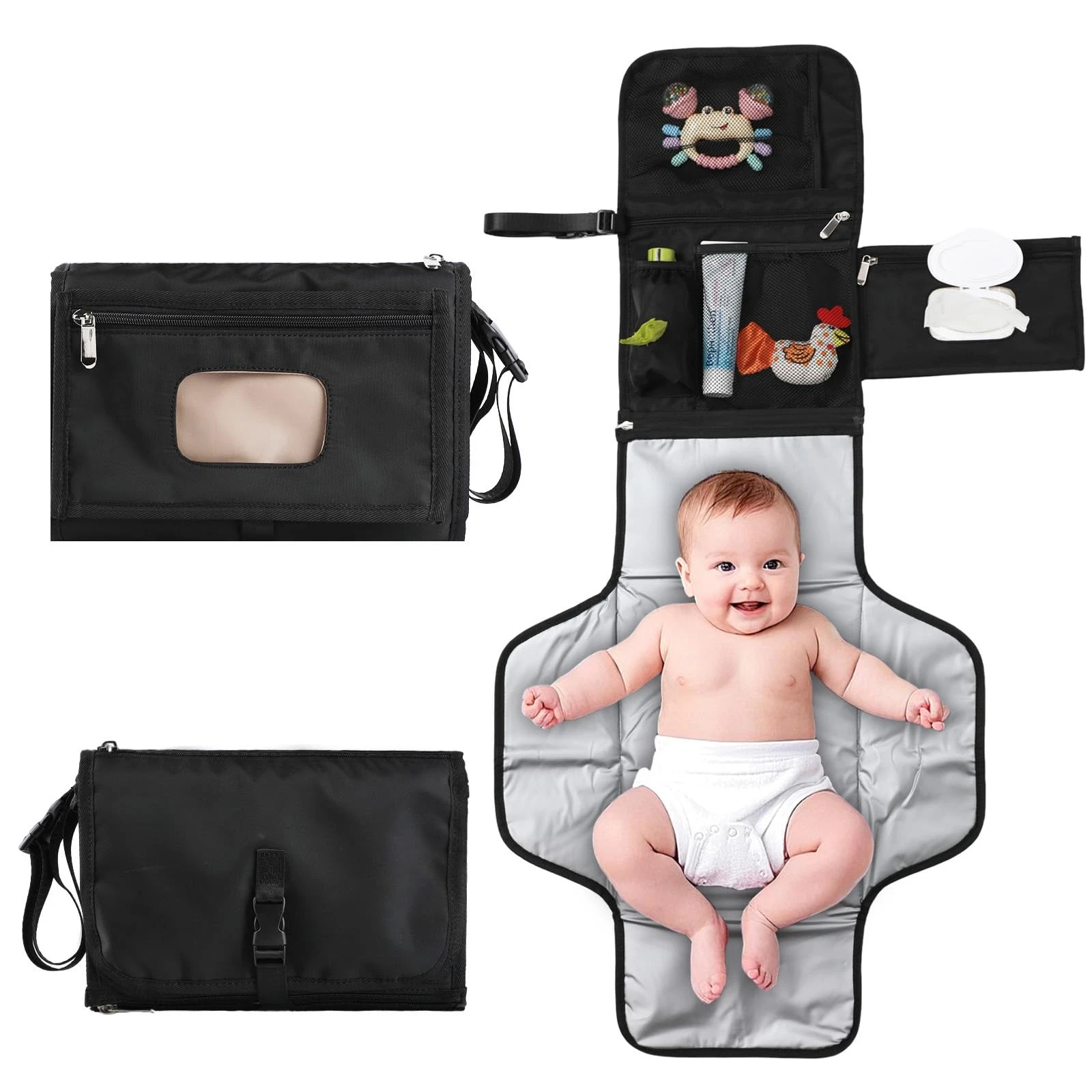 Portable Baby Diaper Changing Pad Smart Organized Diaper Changing Travel Bag ...