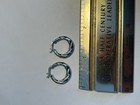 Sterling Silver 925 Vintage Art Deco Stud Pierced Earrings Hoops Circle Smooth — photo 7