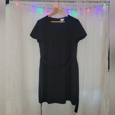 J Crew Black Zip Up Dress Womens Size 8 Waist Tie