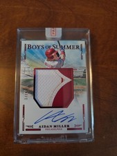 2025 Panini Boys Of Summer, Aidan Miller Jumbo Material Signature Red /49 JMS-AM