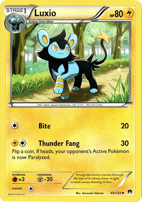 Luxio - 45/122 - Uncommon - Lightly Played