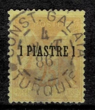 French P.O. in Turkish Empire 1885 1pi on 25c ☀ Used