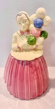 Vintage Pottery Guild of America Balloon Lady Ceramic Cookie Jar 1940 s 12  1940
