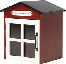 Little Library Box Outdoor: Natural Wood Free Library with Reinforced Waterproof