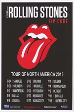 The Rolling Stones Poster Zip Code Tour Of North America 2015 12x8in Metal Sign
