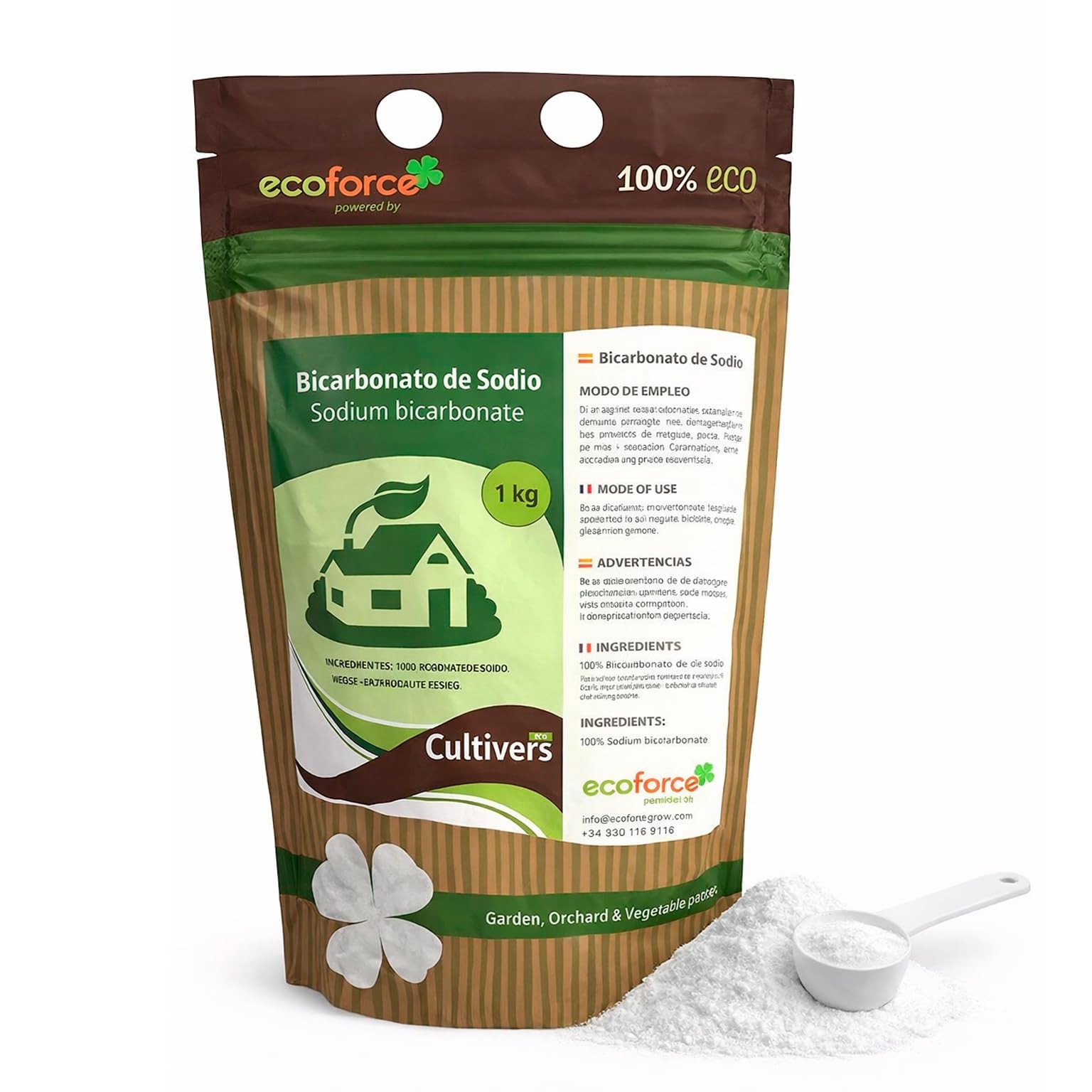 Bicarbonate de soude 1 kg actif multi-usages pour détacher et désodoriser