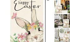Happy Easter Garden Flag 12x18 Inch Double Sided Outside, Garden Size-12 x 18"
