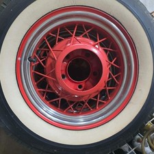Set Of 5 16 Vintage 1935 Ford Spoke Wheels White Wall Tires V8 Center Caps Set Of 5 16 Vintage 1935 Ford Spoke Wheels White Wall Tires V8 Center Caps