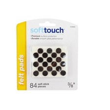 SoftTouch 3/8" Round Mini Self-Stick Furniture - Pack of 84, Brown