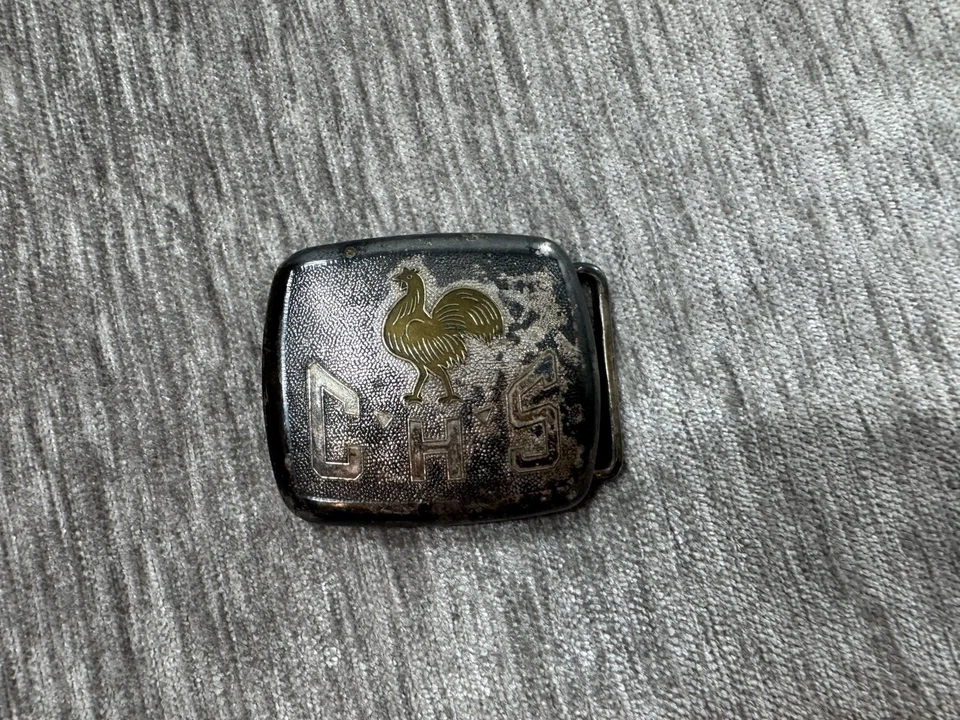 Vintage Charleston High School Silver Plated Belt Buckle South Carolina Mascot - Image 3 of 4