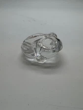 Steuben Clear Crystal Lloyd Atkins Design Frog Hand Cooler Paperweight Figurine