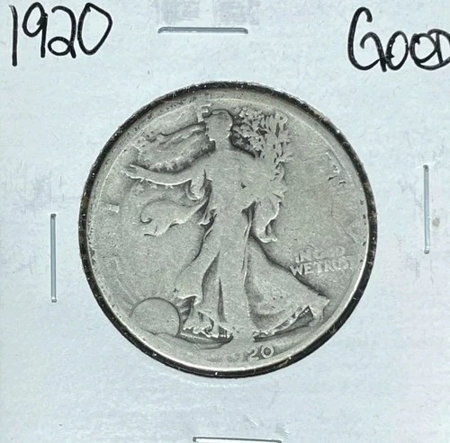 1920-P WALKING LIBERTY SILVER HALF DOLLAR ~ GOOD   ~NICE COIN ~90% SILVER
