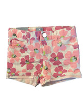 baby Gap NWT Girls 18 24 Mo Coral  Pink Floral 5 Pocket Jean Shorts
