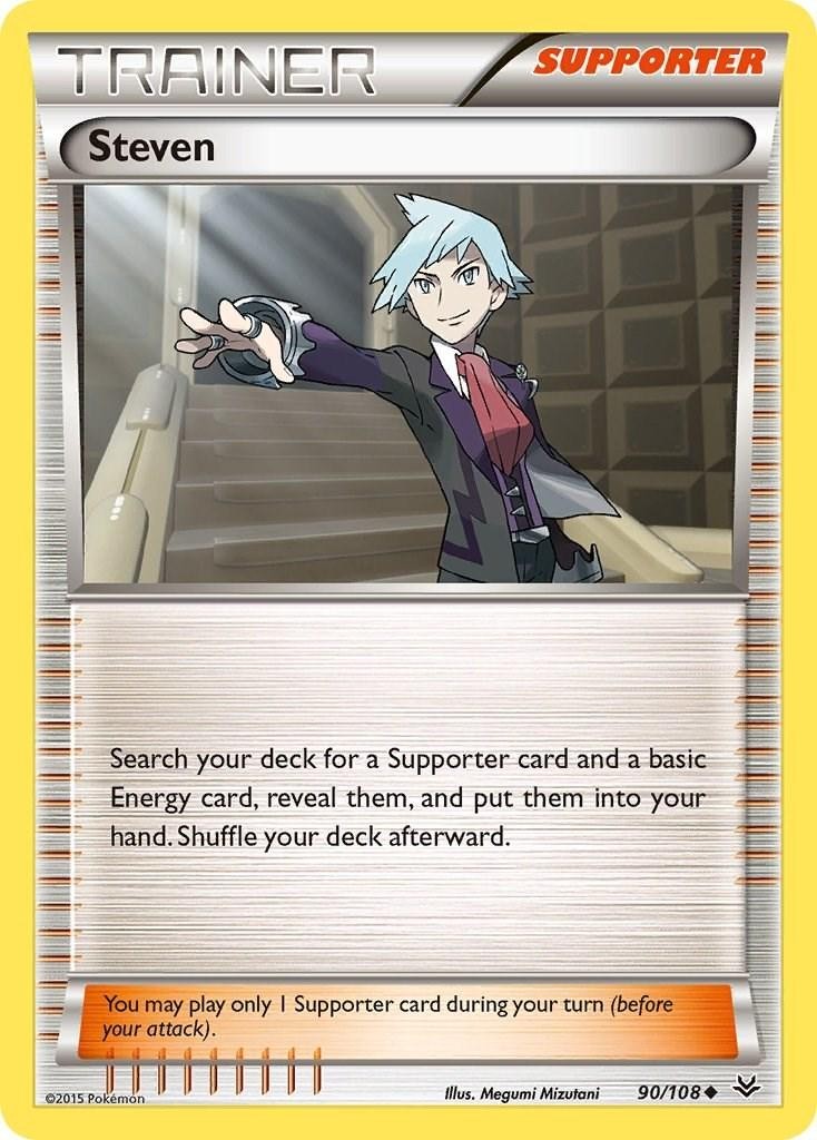 Steven 90/108 Uncommon XY Roaring Skies Pokemon Card LP