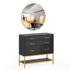 Salon Station with Mirror, Hair Stylist Barber Beauty Station with 3 Drawers