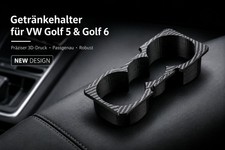 Cupholder f&uuml;r VW Golf 5 Golf 6 Carbon Optik | Cup Holder Insert NEW