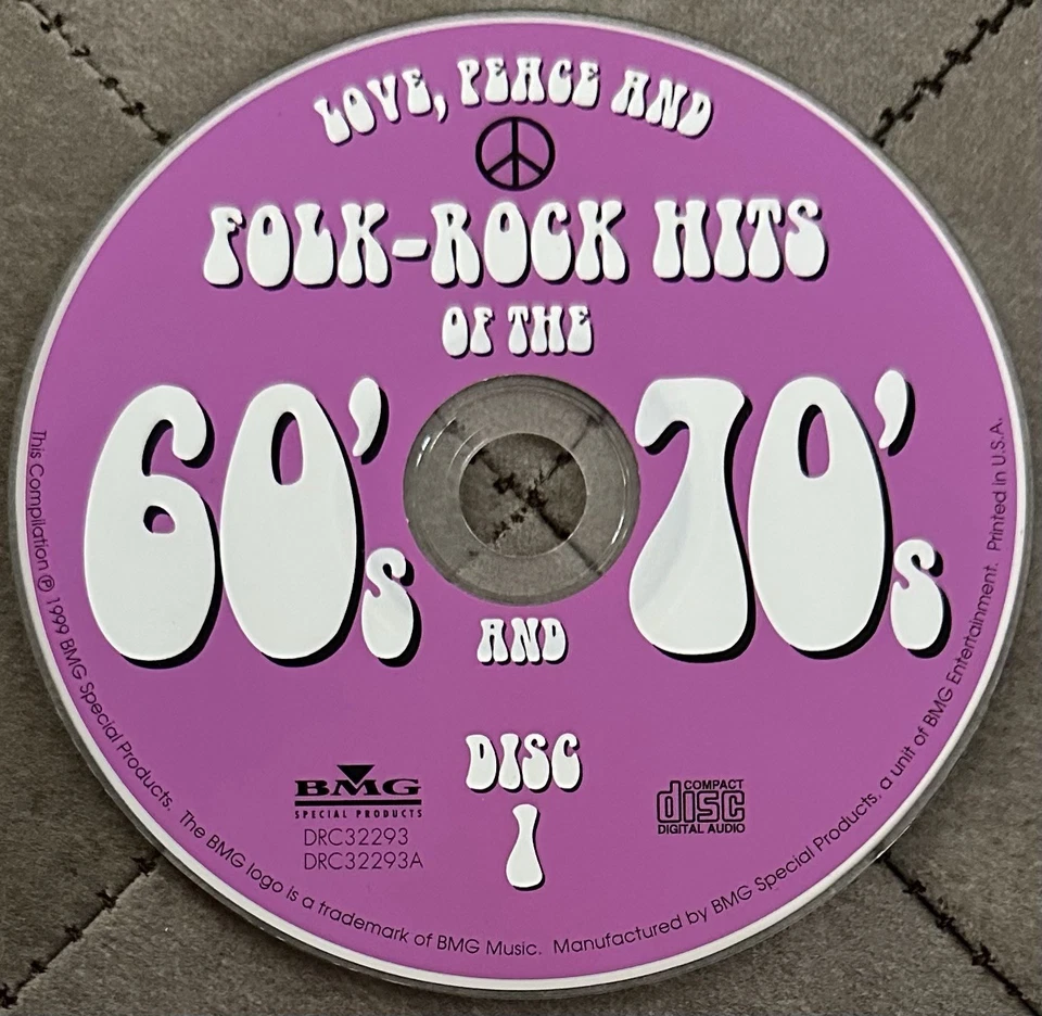 Love, Peace and Folk-Rock Hits of the 60’s & 70’s (CD, 3 Discs, 1999, BMG) Foto 2 de 4