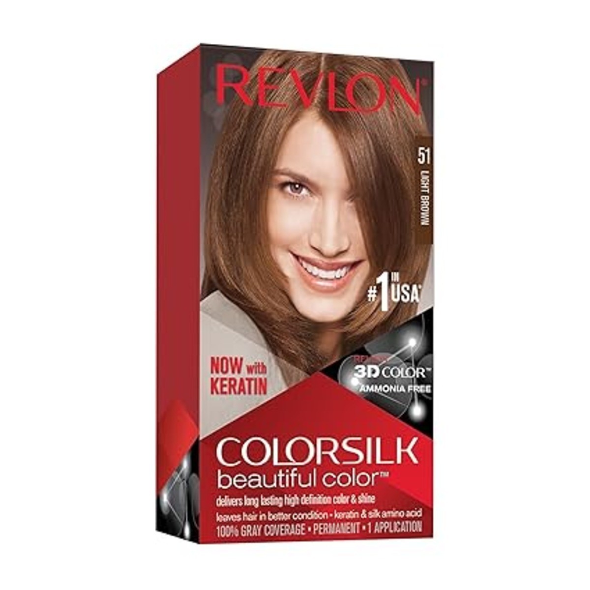 Silk Hair Color #51 Light Brown (pack Of 12)