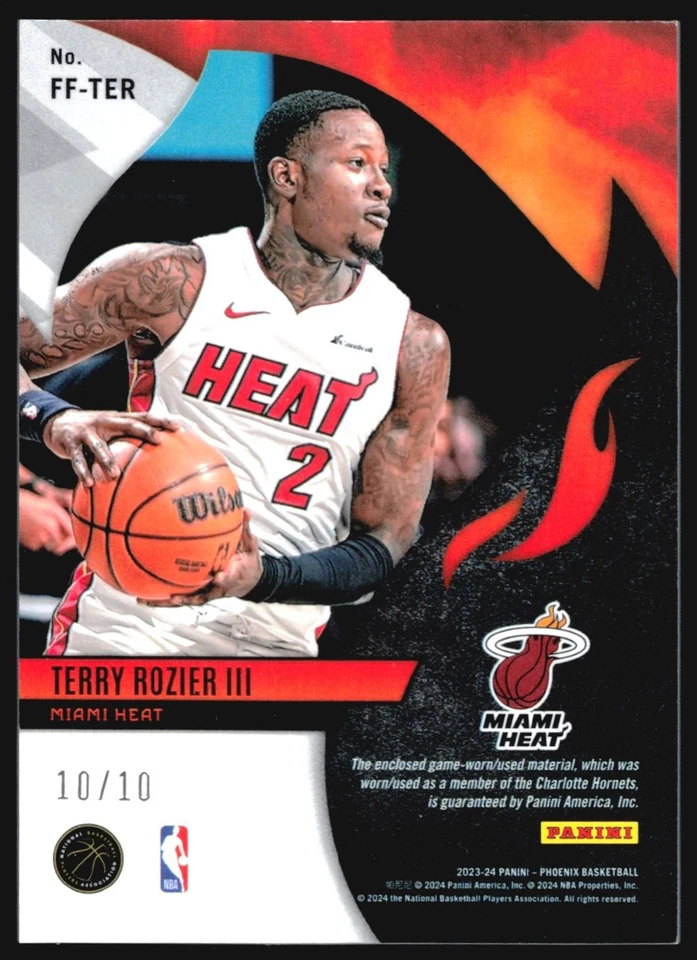 2023 Phoenix Fire Fabrics TERRY ROZIER Gold Prizm GU Jersey Patch 10/10 #FF-TER - Image 2 of 2