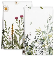 Microfiber Kitchen Towels - Set of 2 Dish Towels for Kitchen 18 x 26 Inch Hom...