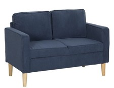 HOMCOM Small Two-Seater Corduroy Sofa - Blue