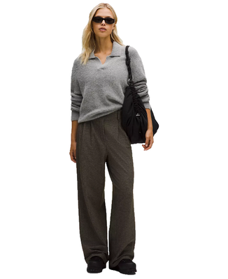 Lululemon Daydrift HR Wide-Leg Trouser Short XS Herringbone