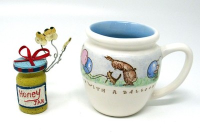 Rare Disney Classic Winnie The Pooh Designed By Charpente Small Mug & Honey Jar
