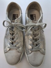 GOLDEN GOOSE Superstar Silver Perf Star With ...