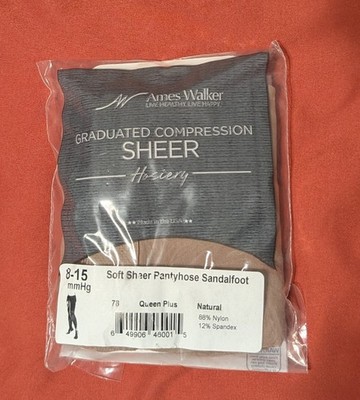 Ames Walker Style 78 Queen PLUS Graduated Compression Pantyhose 