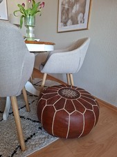 Marokkanischer Leder Sitzpuff Sitzsack in Cognac