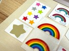 Lot Vintage Mrs Grossman's Illuminations Rainbow Star Stickers Sparkle Glitter — photo 2