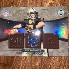 Drew Brees 2007 Upper Deck NFL Artifacts Saints Game Used Jersey 195/325 MT/NRMT
