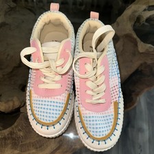 Nicole Miller New York Brita Woven Mixed Media Platform Sneakers 5