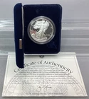 2001 W Proof American Silver Eagle - With Box & CoA