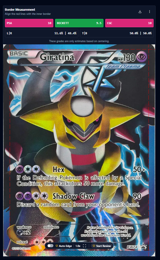 Pokémon BLACK STAR PROMO GIRANTINA #BW74 FULL ART HOLO -MINT -CLEANEST  ON EBAY!